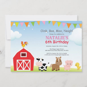 Invitation d'anniversaire à la ferme Fête champêtr