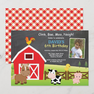 Invitation d'anniversaire à la ferme Fête champêtr