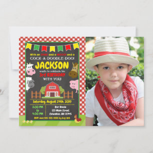Invitation d'anniversaire à la ferme / Fête de la