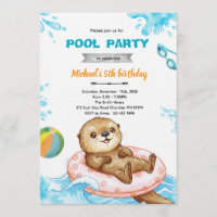 Invitation d'anniversaire à la fête de la loutre à