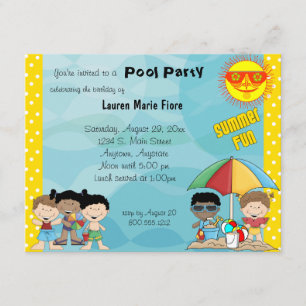 Invitation d'anniversaire à la fête de la piscine