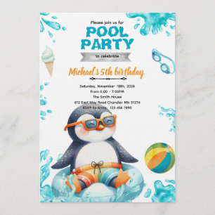Invitation d'anniversaire à la fête des manchots à