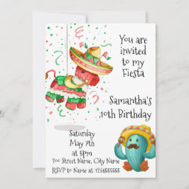 Invitation d'anniversaire à la fête mexicaine de P