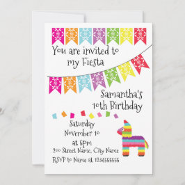 Invitation d'anniversaire à la fête mexicaine de P