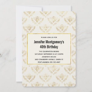Invitation d'anniversaire à motif abeille bourdonn