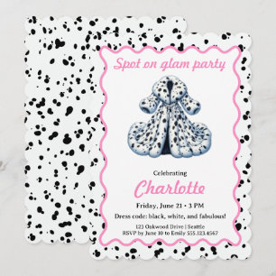 Invitation d'anniversaire à motif dalmate   Fête n