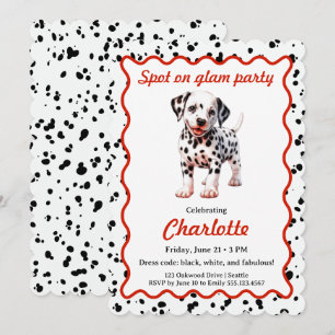 Invitation d'anniversaire à motif dalmate Fête n