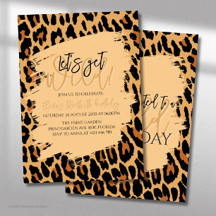 Invitation d'anniversaire à motif léopard élégant