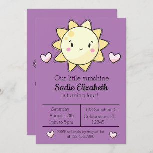 Invitation d'anniversaire à notre petite fille de 