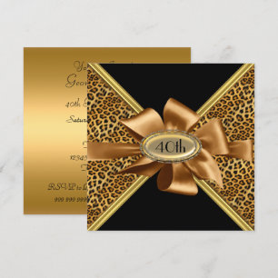 Invitation d'anniversaire à thème peau de léopard