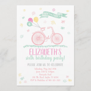 Invitation d'anniversaire à vélo, ou tout événemen