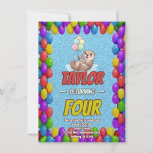 Invitation d'anniversaire adorable de loutre de me