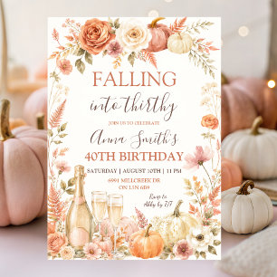 Invitation d'anniversaire adulte Boho Floral autom