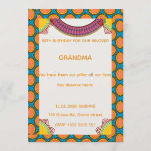 Invitation d'anniversaire Afrocentrique Motif An