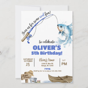 Invitation d'anniversaire amusante de pêcheur / ga