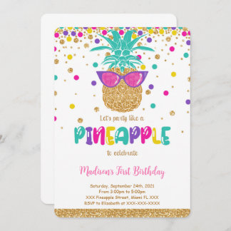 Invitation d'anniversaire ananas
