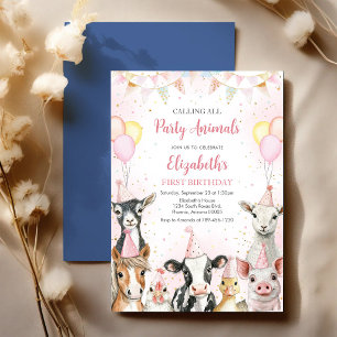Invitation d'anniversaire Animaux de la ferme