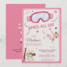 Invitation d'anniversaire Après All Day Ski Chic