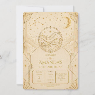 Invitation d'anniversaire Aquarius 40 ans | Champa