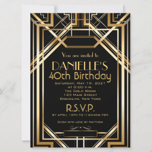 Invitation d'anniversaire Art Déco