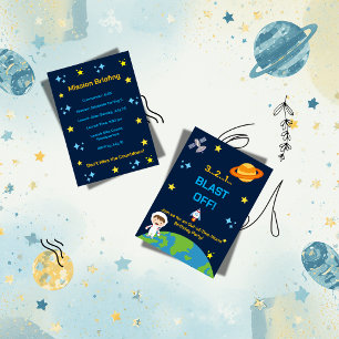 Invitation d'anniversaire astronaute dans l'espace