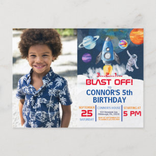 Invitation d'anniversaire Astronaute Fête Espace C