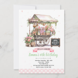 Invitation d'anniversaire au marché aux fleurs