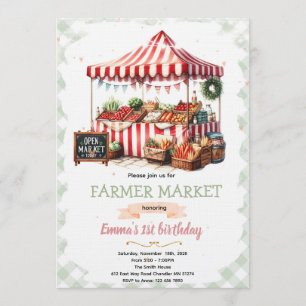 Invitation d'anniversaire au marché de fermier