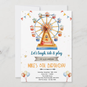 Invitation d'anniversaire au parc d'attractions