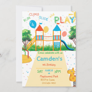 Invitation d'anniversaire au terrain de jeu