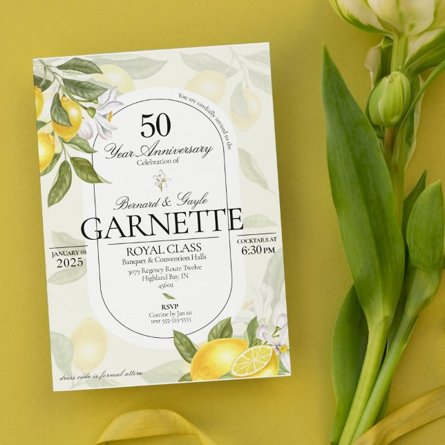 Invitation d'anniversaire au thème citron (If you're looking for a fresh spring invitation idea, this lemon theme invite is what you need. )