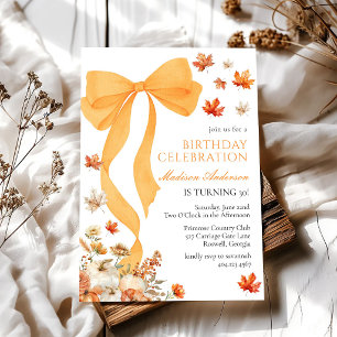 Invitation d'anniversaire automnal Coquette