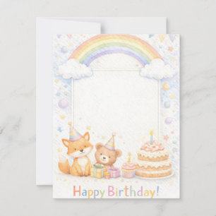 Invitation d'anniversaire aux animaux mignons de l