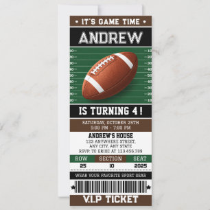 Invitation d'anniversaire avec billet de football