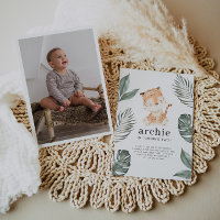 Invitation d'anniversaire avec photo de tigre