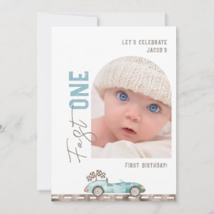 Invitation d'anniversaire avec photo de voiture de