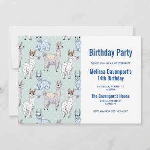 Invitation d'anniversaire avec un motif mignon met