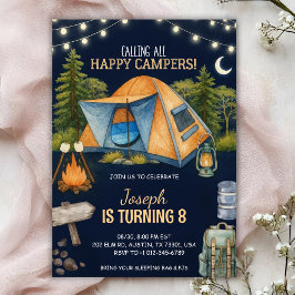 Invitation d'anniversaire avec un thème de camping