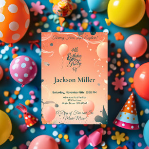Invitation d'anniversaire aventurière en ballon av