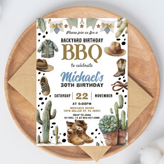Invitation d'anniversaire Backyard Cowboy BBQ Barb