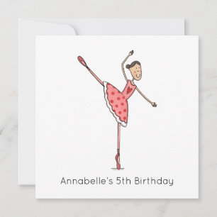 Invitation d'anniversaire Ballerine personnalisée