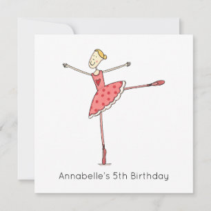 Invitation d'anniversaire Ballerine personnalisée