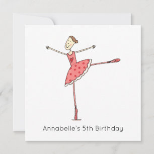 Invitation d'anniversaire Ballerine personnalisée