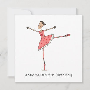 Invitation d'anniversaire Ballerine personnalisée
