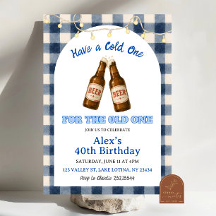 Invitation d'anniversaire BBQ Blue Gingham Grill a