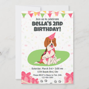 Invitation d'anniversaire beagle