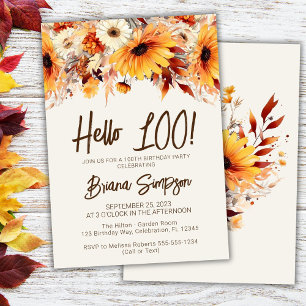 Invitation d'anniversaire beige florale automne po