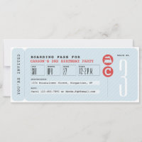 Invitation d'anniversaire billet de train