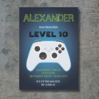 Invitation d'anniversaire Blue Gamer