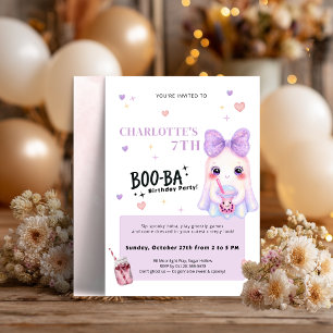 Invitation d'anniversaire Boba   BOO-BA effrayant 